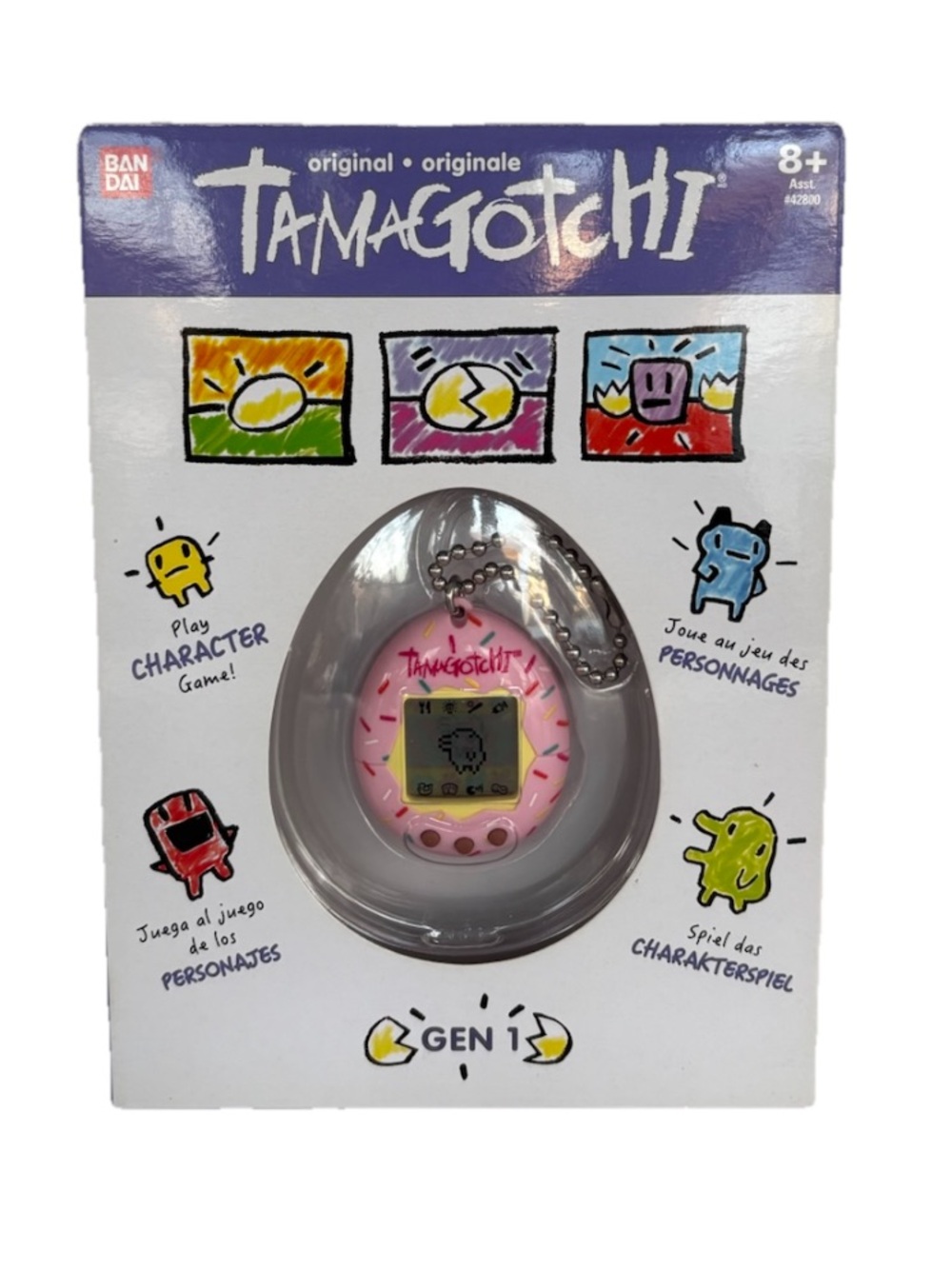 Bandai Tamagotchi Gen 1 Pink Virtual Pet Keychain
